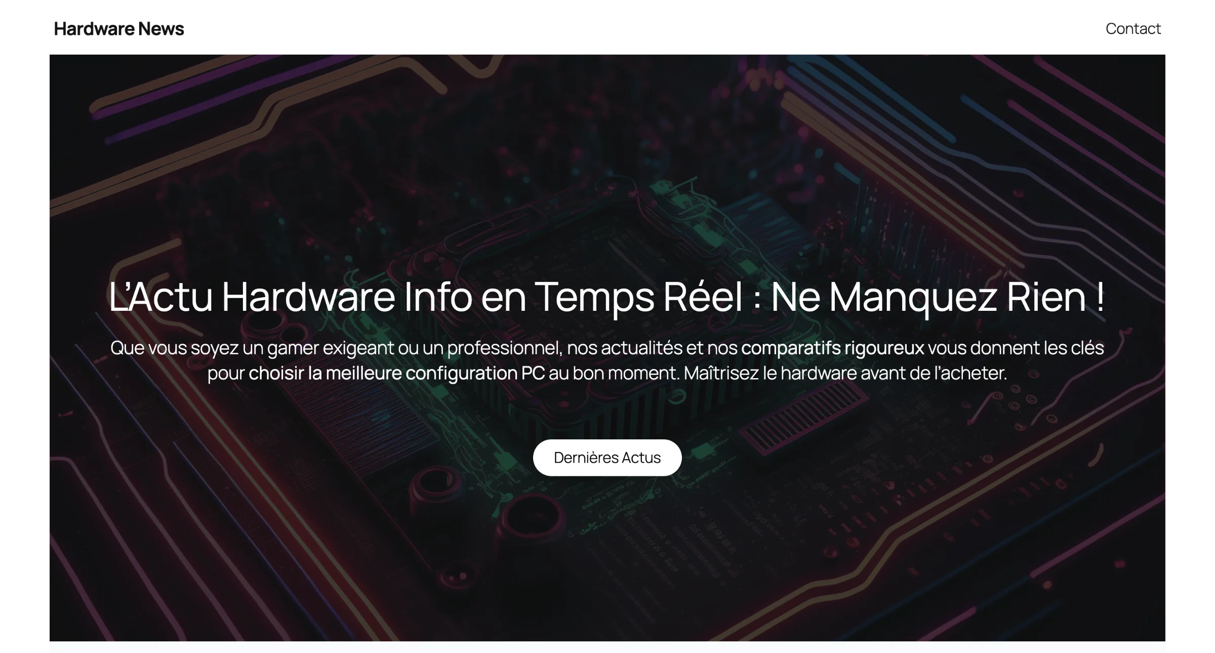 Blog Hardware — Intégration WordPress & Gutenberg