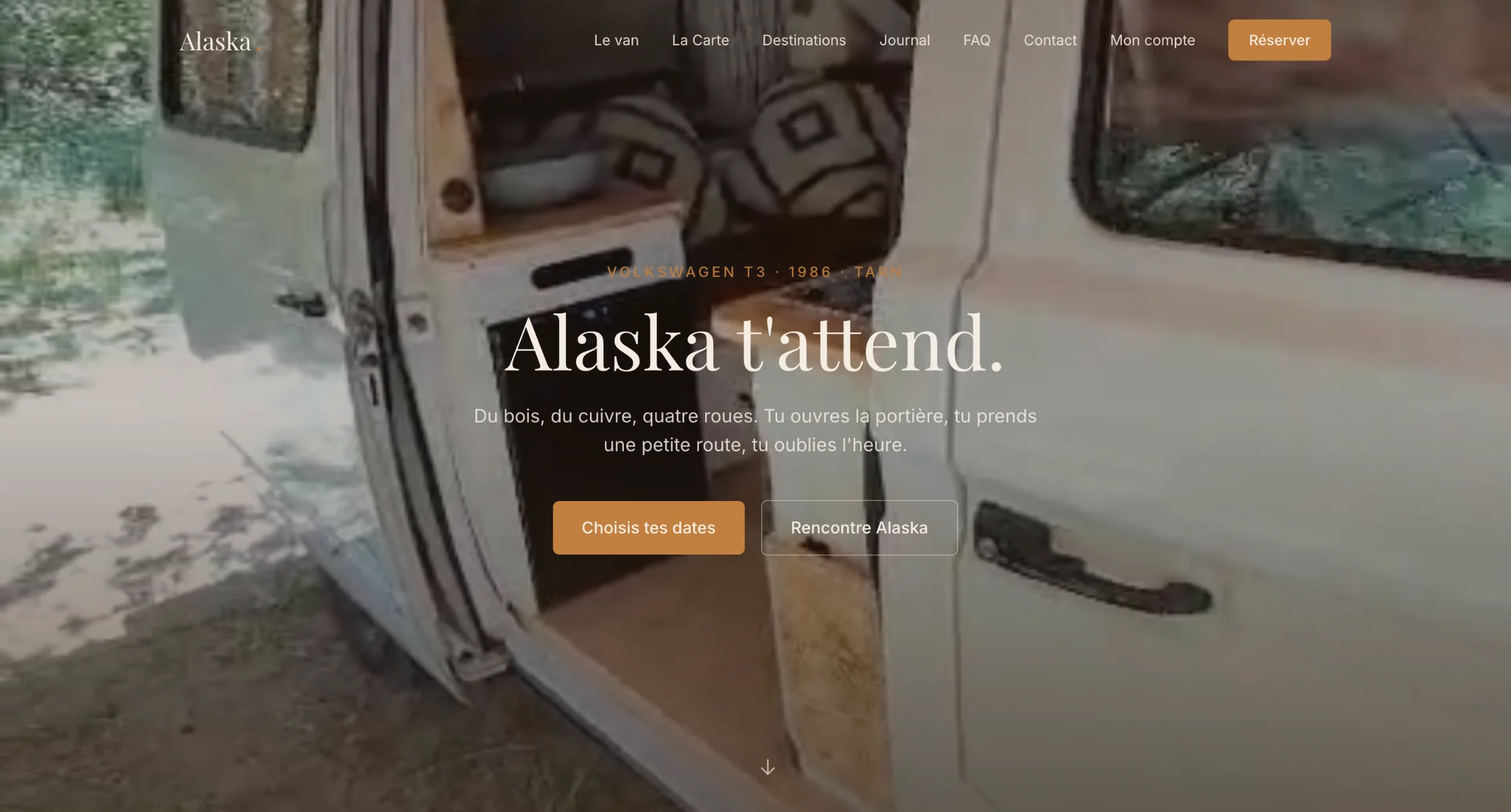 Van Alaska — Site de réservation